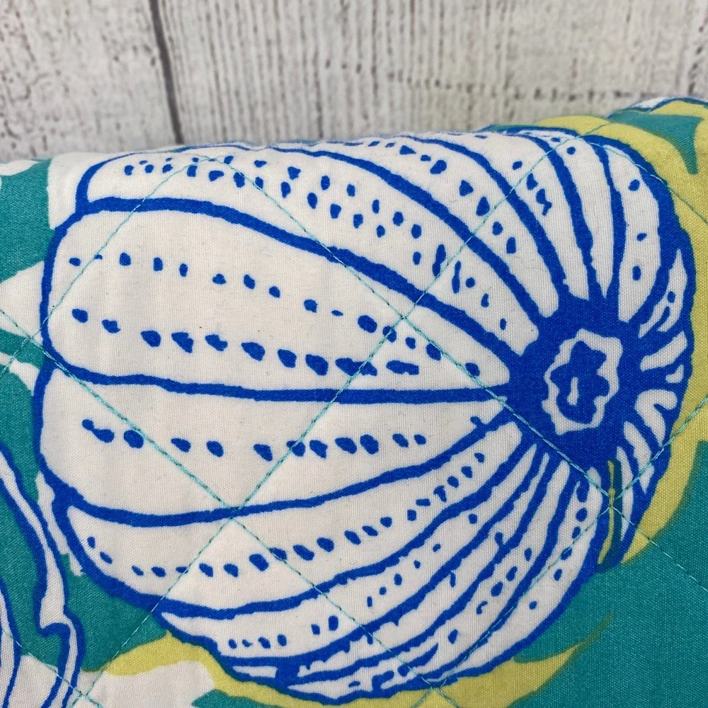 Sun and Sea Quilt Set Full Queen Teal Blue Coastal Marine Life Beach Tropical